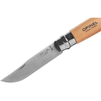 Нож Opinel №8, нержавеющая сталь, рукоять бук с кожаным темляком Нож Opinel №8, нержавеющая сталь, рукоять бук с кожаным темляком