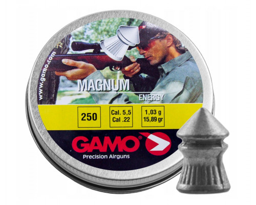 Пули Gamo Magnum 5,5 мм, 1 грамм, 250 штук